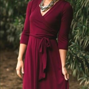 Faux Wrap Knee Length Dress